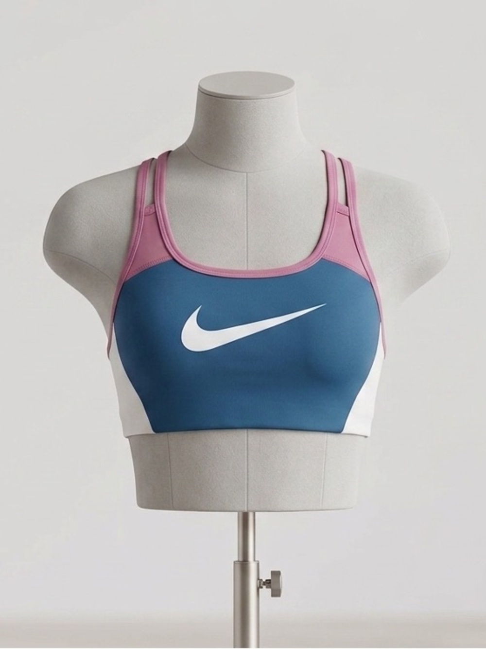 Nike Colorblock Medium-Impact Sports Bra in Teal, Pink & White